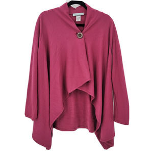 Chatoyant Women's M Swing Cardigan Single Wood Button Rayon Stretch SOFT USA
